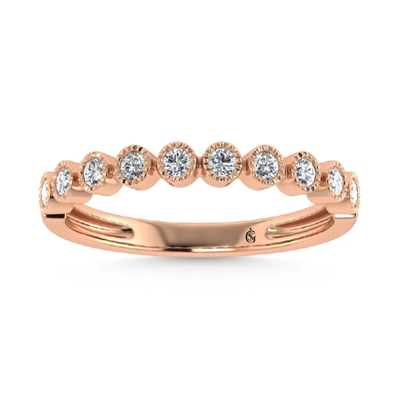 Women’s simple engagement rings-14K Rose Gold Lab Grown Diamond 1/6 Ct.Tw. Stack Band