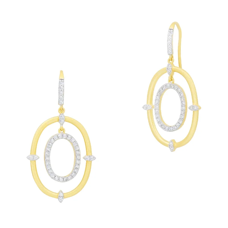 Women’s cubic zirconia earrings-Streets in Bloom Double Open Hoop Earrings