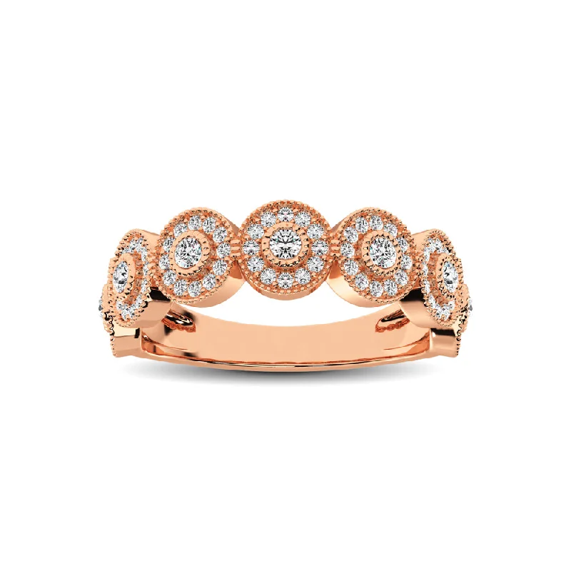 Women’s geometric engagement rings-14K Rose Gold 1/2 Ct.Tw. Diamond Stackable Band