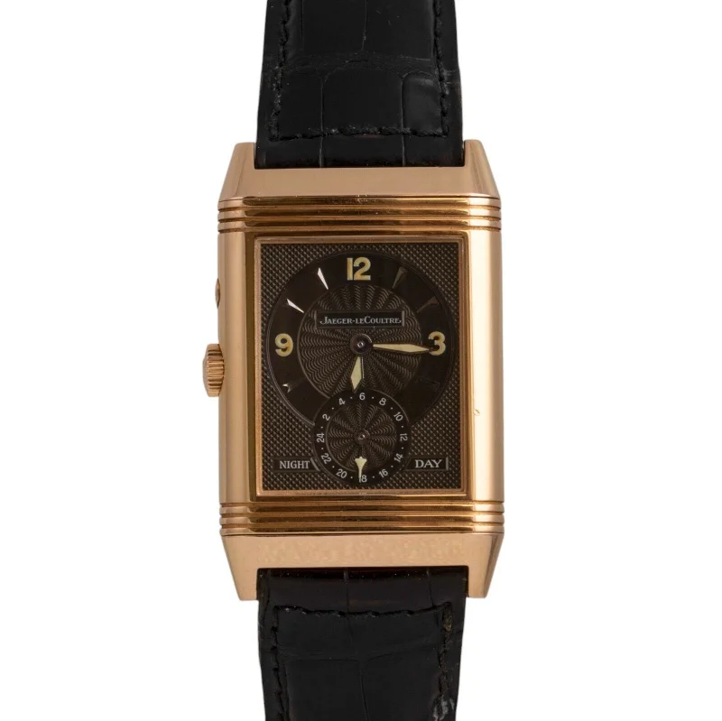 Unisex stylish sports watches-Jaeger Lecoultre Reverso 18k Rose Gold Night And Day Ref 270.2.54 Watch