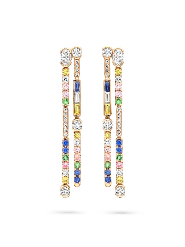 Women’s emerald earrings-The Boodles National Gallery Collection - Play of Light Rose Gold Earrings