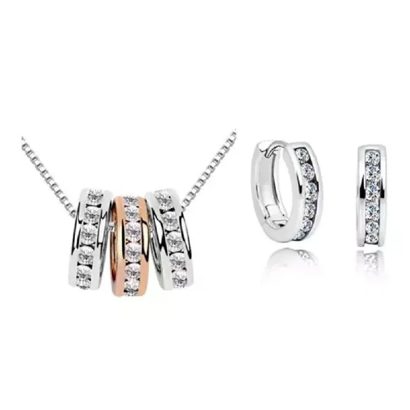 Women’s long necklaces-Milan Necklace and Huggie Earring Set