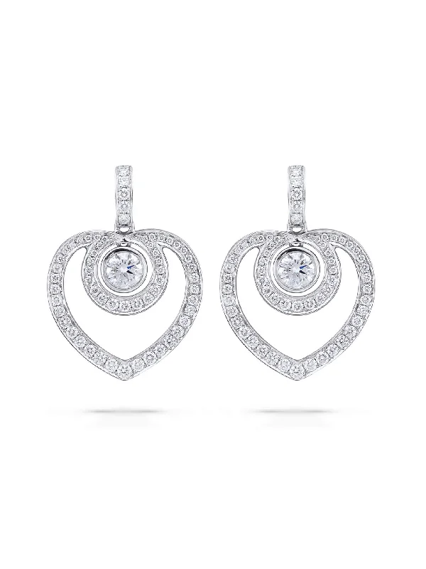 Women’s sparkling hoop earrings-Sophie Platinum Diamond Earrings