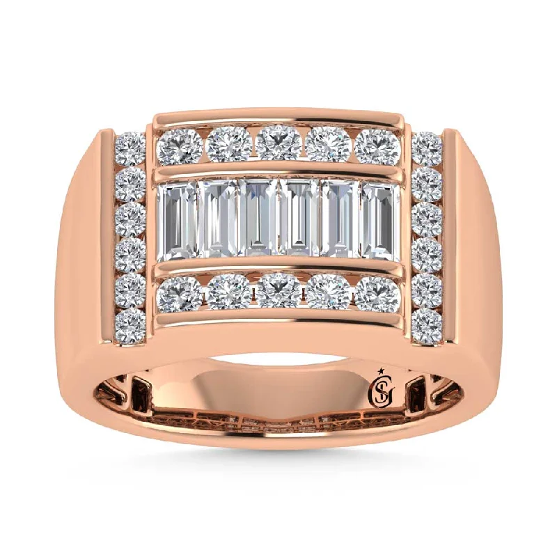 Women’s unique gemstone engagement rings-14K Rose Gold  1 5/8 Ct.Tw. Lab Grown Diamond Mens Ring