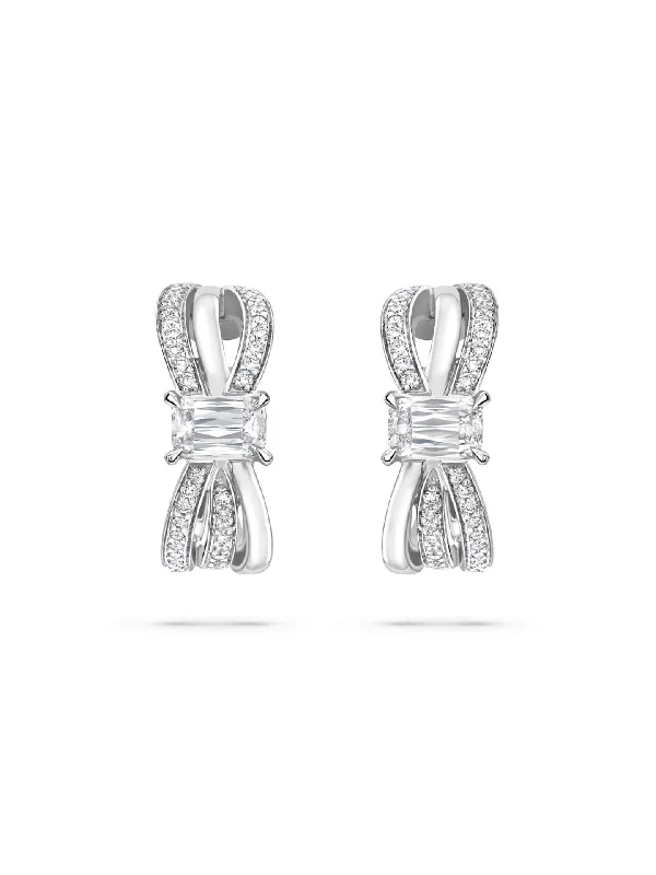 Women’s twisted earrings-Ribbons Platinum Ashoka Diamond Earrings