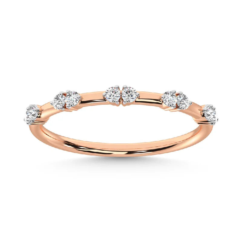 Women’s round diamond engagement rings-14K Rose Gold  Diamond 1/6 Ct.Tw. Stackable Band