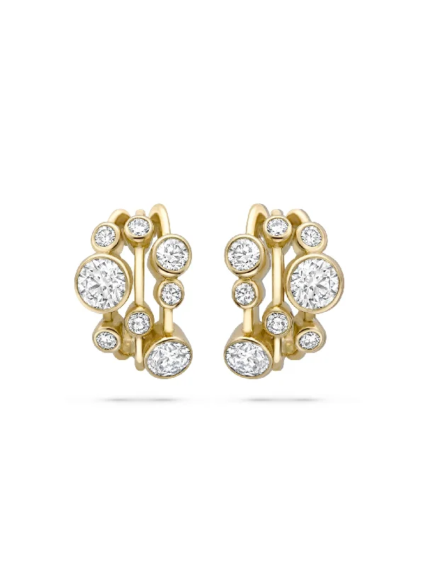 Women’s multi-strand earrings-Raindance Large Yellow Gold Diamond Hoop Earrings