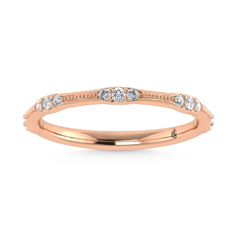 Women’s affordable diamond engagement rings-1/64K Rose Gold Lab Grown Diamond 1/6 Ct.Tw. Band