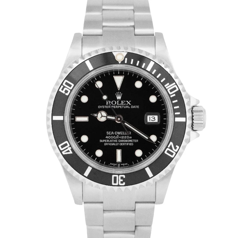 Unisex fitness watch with GPS-MINT 2008 Rolex Sea-Dweller 40mm BLACK Stainless Steel Oyster Date Watch 16600