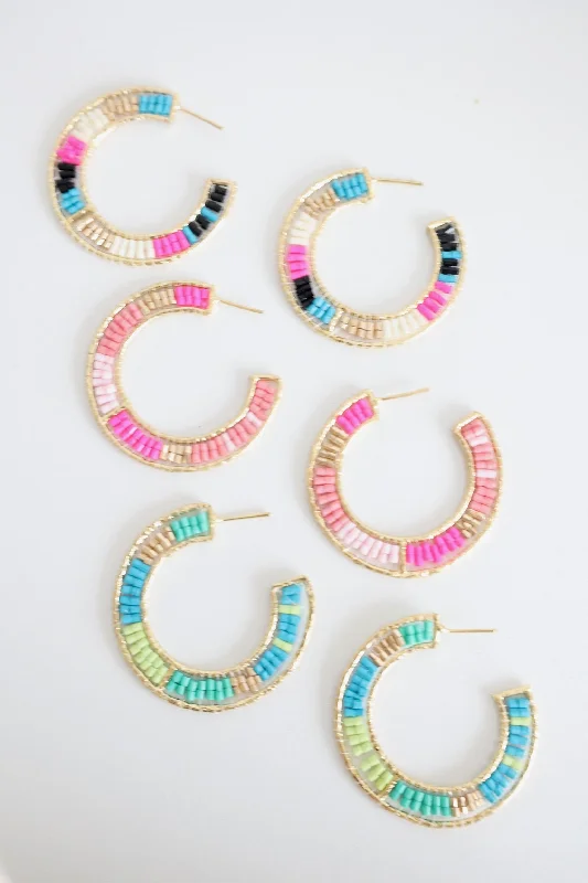 Women’s matching earrings sets-Sunny Days Hoops