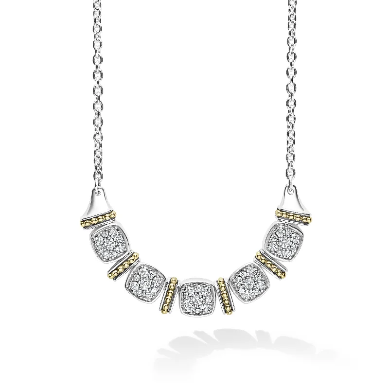 Women’s crystal drop necklaces-Rittenhouse Two-Tone Five Station Diamond Necklace