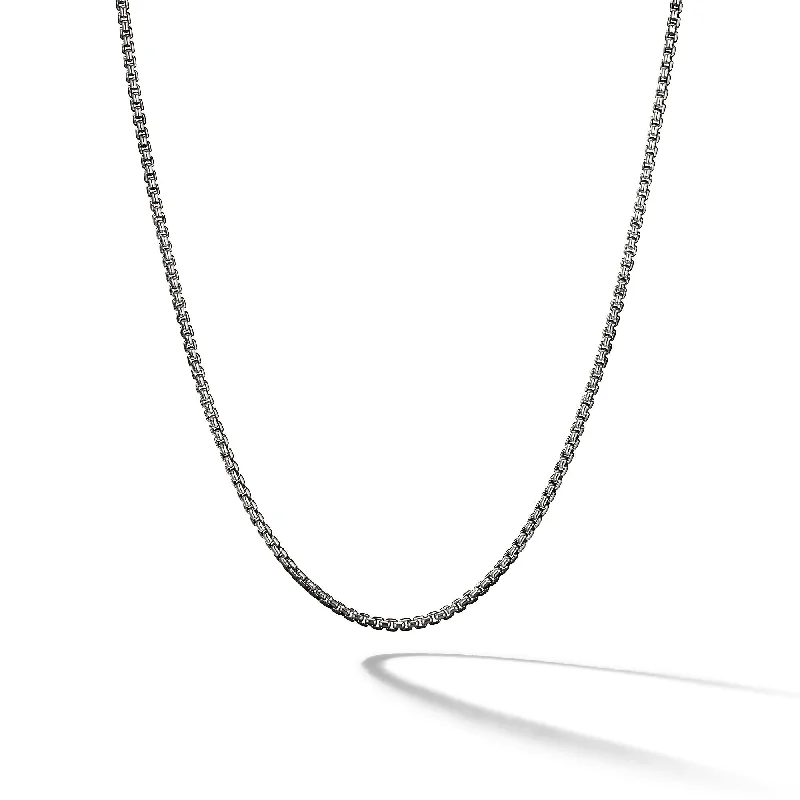 Women’s delicate necklaces-Box Chain Necklace in Sterling Silver\, 1.7mm