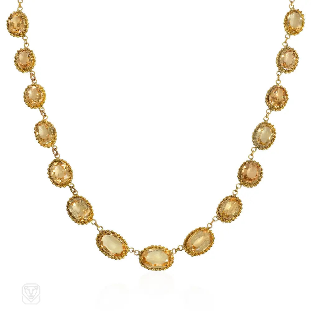 Women’s wedding necklaces-Antique topaz rivière necklace