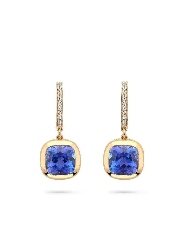 Women’s minimalist earrings-Florentine Dolce Vita Cushion Tanzanite Earrings