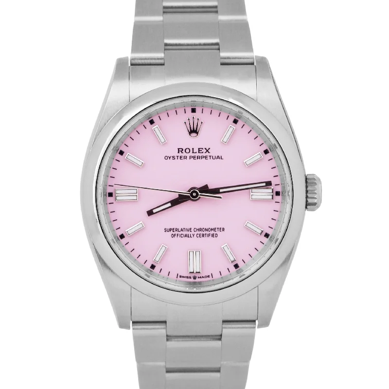 Unisex slim wristwatches-NEW JUNE 2024 Rolex Oyster Perpetual 36 CANDY PINK Steel 36mm 126000 Watch BOX