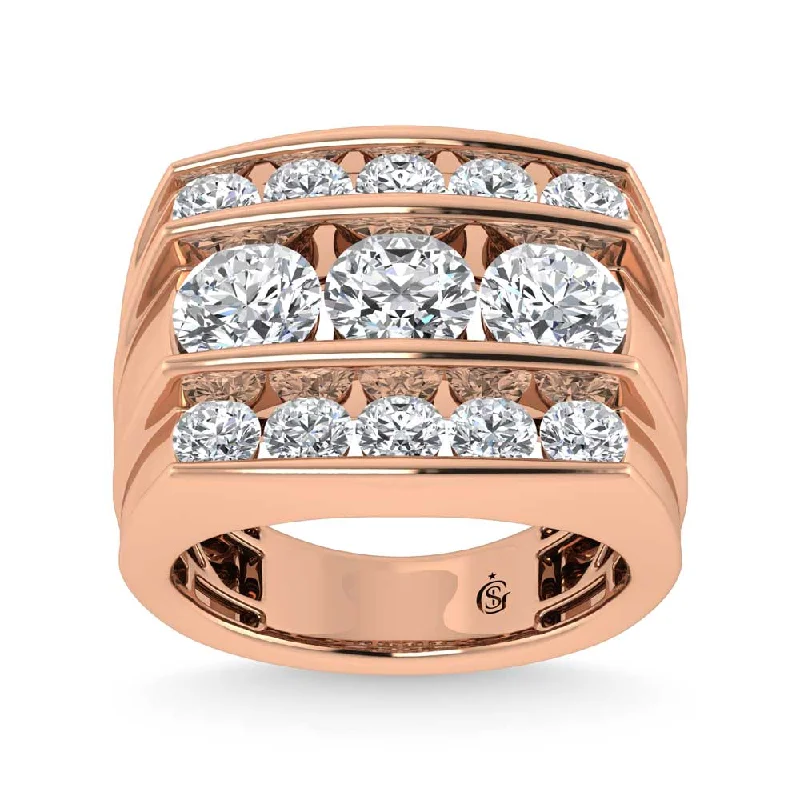 Women’s vintage rose gold engagement rings-14K Rose Gold Lab Grown Diamond 5 Ct.Tw. Mens Fashion Ring