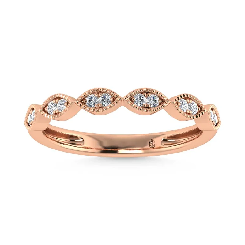 Women’s moissanite engagement rings-14K Rose Gold Lab Grown Diamond 1/6 Ct.Tw. Stack Band