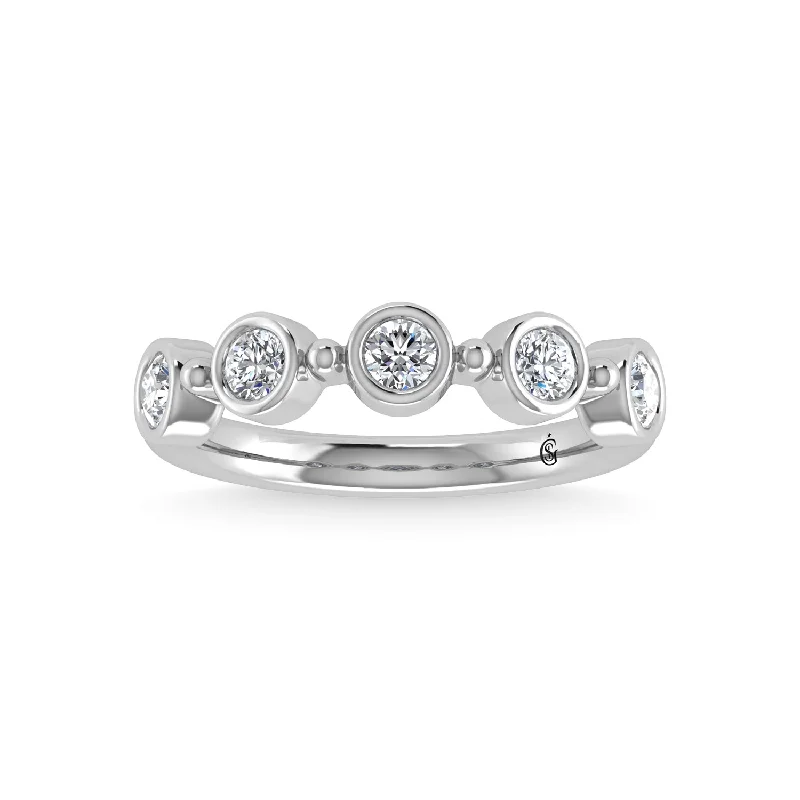 Women’s sparkling engagement rings-14K White Gold Diamond 1/2 Ct.Tw. Stackable Band