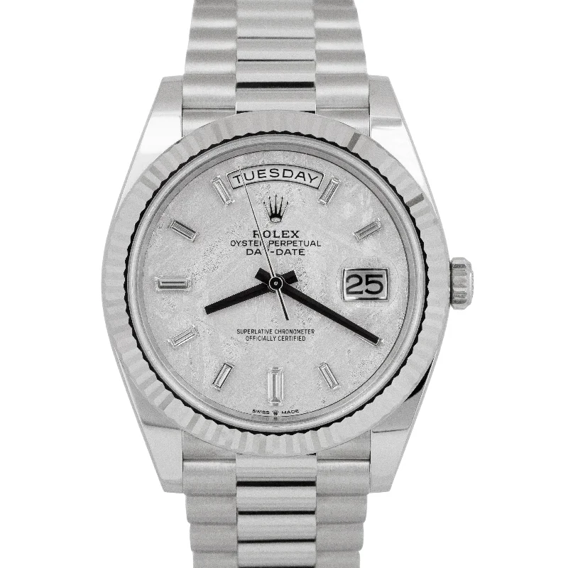 Unisex travel watches-NEW 2024 PAPERS Rolex Day-Date President 40mm METEORITE Platinum 228236 BOX