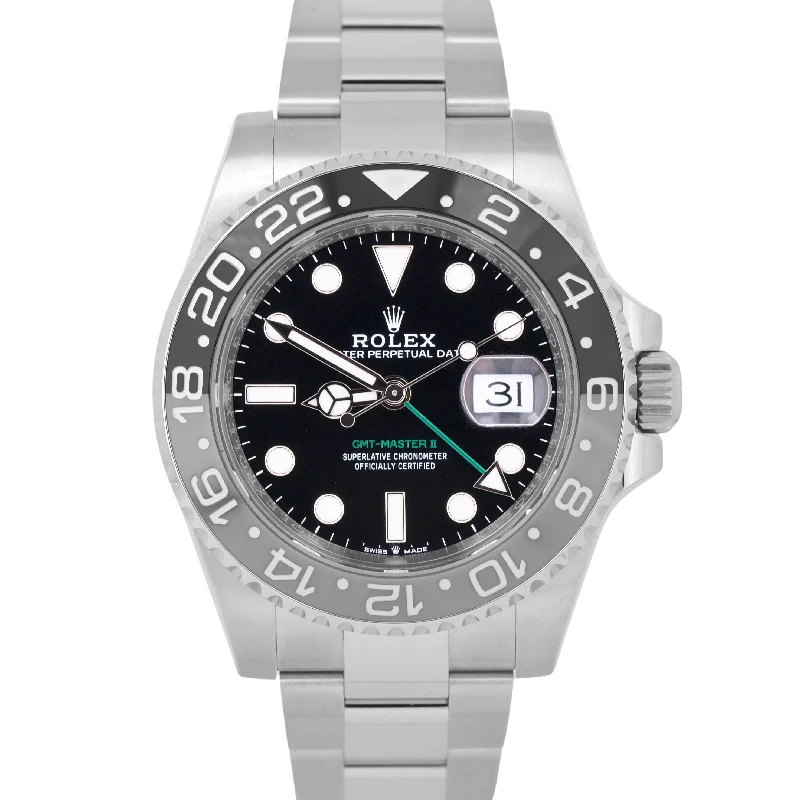 Unisex silver watches-NEW NOV 2024 PAPERS Rolex GMT-Master II BRUCE WAYNE Ceramic 126710 GRNR BOX