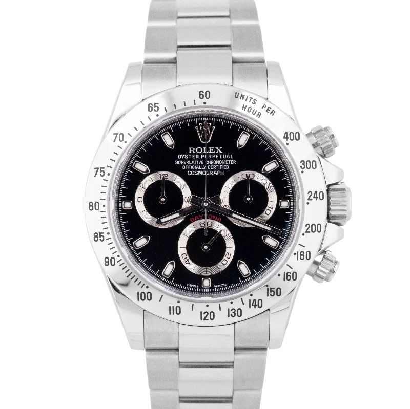 Unisex classic watches-MINT PAPERS Rolex Daytona Cosmograph NEW BUCKLE Black 40mm 116520 Watch BOX