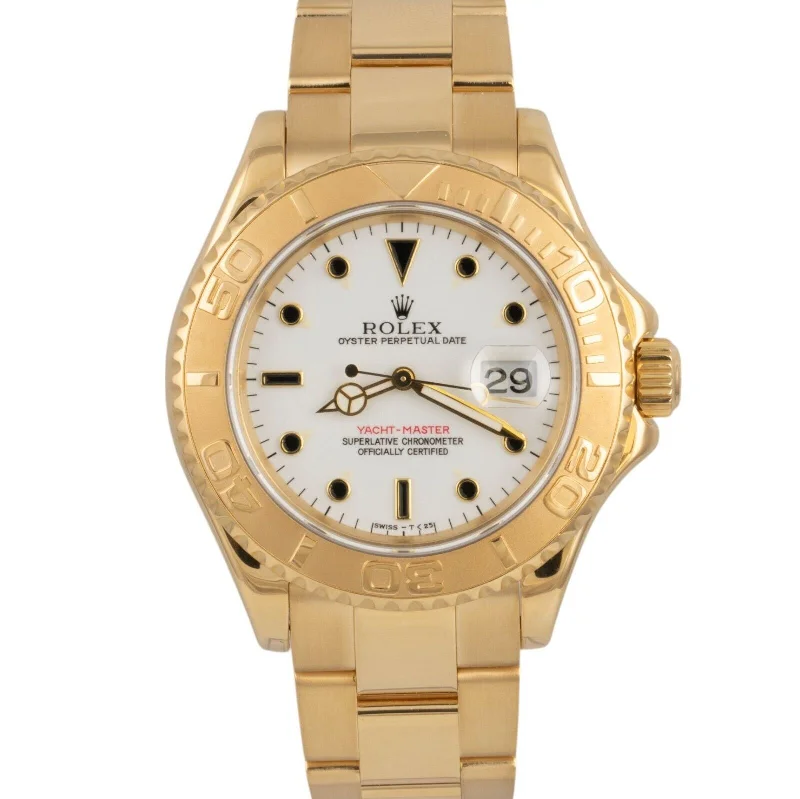 Unisex fitness watch with GPS-2002 Rolex Yacht-Master 40 YM1 18k Yellow Gold White Dial 40mm Watch 16628B