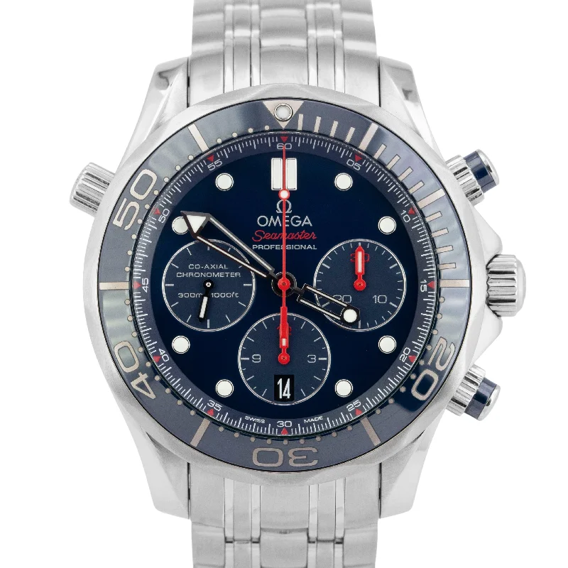 Unisex automatic watches-Omega Seamaster Chronograph 44mm Blue Stainless Steel 212.30.44.50.03.001 Watch