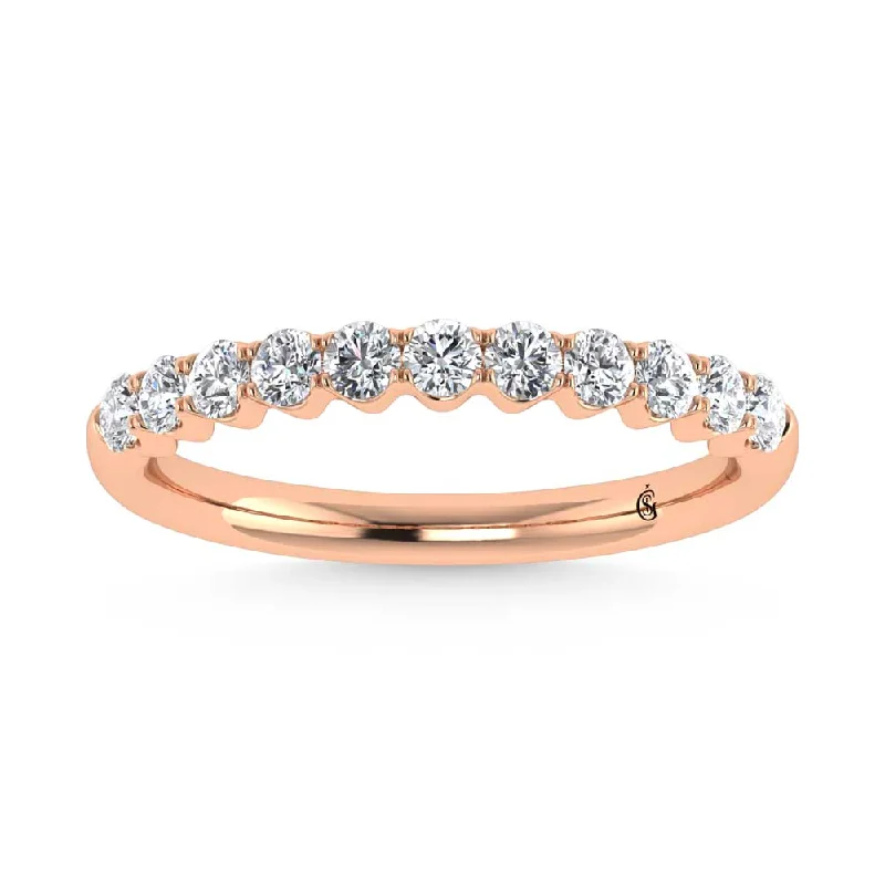 Women’s pave engagement rings-14K Rose Gold Lab Grown Diamond 1/2 Ct.Tw. Band