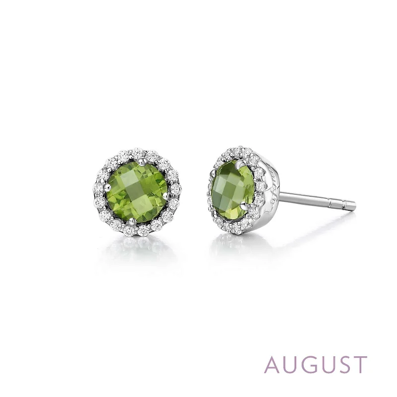 Women’s vintage earrings-Lafonn Simulated Diamond & Genuine Peridot Birthstone Earrings - August BE001PDP