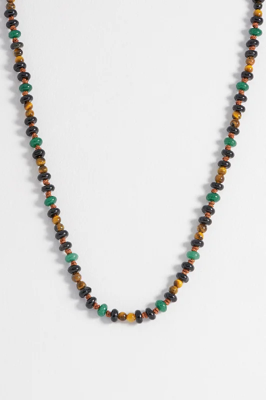 Women’s sleek gold necklaces-Mens Gemstone Knotted Necklace