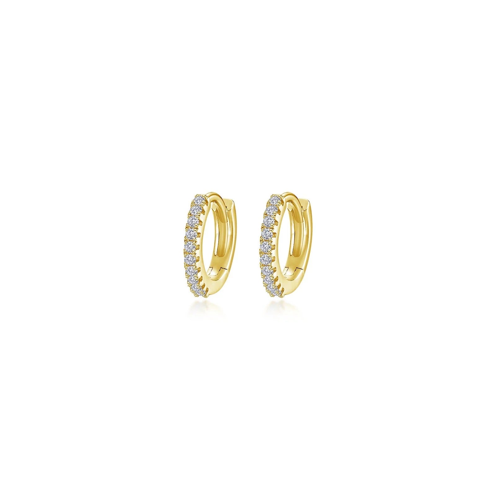 Women’s gold earrings-Lafonn Simulated Diamond 13.5mm Huggie Hoop Earrings E0621CLG00