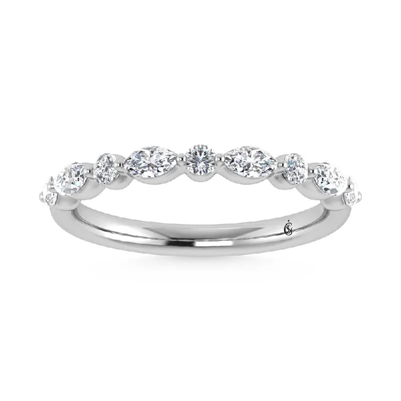 Women’s princess-cut diamond engagement rings-14K White Gold Lab Grown Diamond 1/3 Ct.Tw. Band