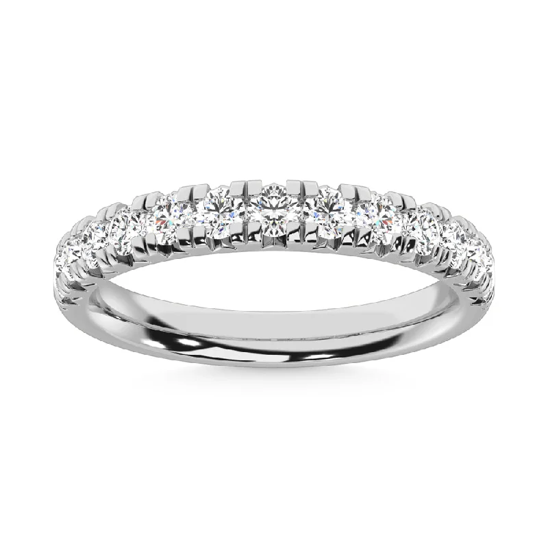 Women’s yellow diamond engagement rings-14K White Gold Lab Grown Diamond 1/4 Ct.Tw. Micropave Band