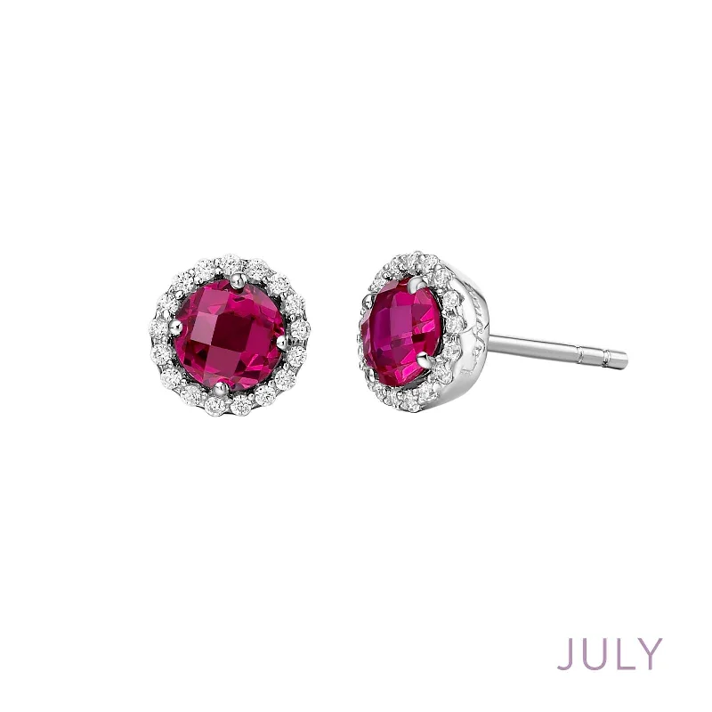 Women’s chandelier earrings-Lafonn Simulated Diamond & Ruby Birthstone Earrings - July BE001RBP