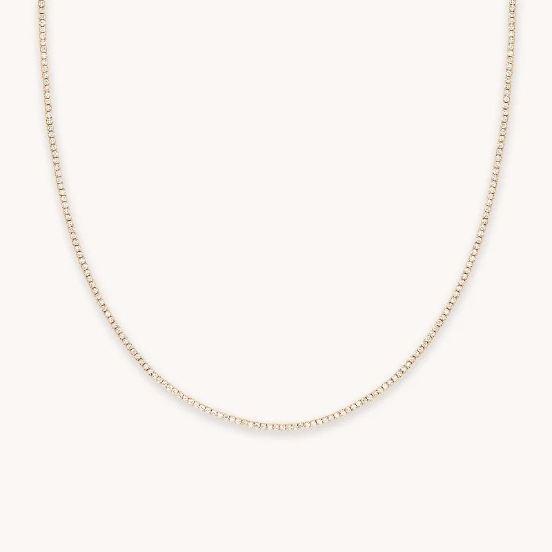 Women’s dainty necklaces-Tennis Chain Necklace in Gold