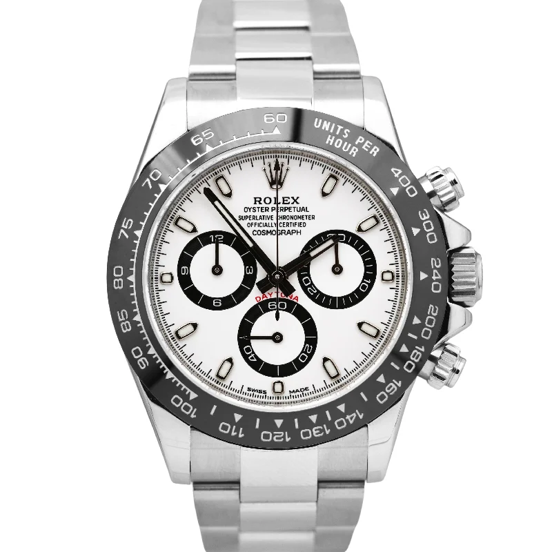 Unisex luxury leather watches-MINT 2022 Rolex Daytona Cosmograph 116500 LN Ceramic White PANDA 40mm Watch BOX