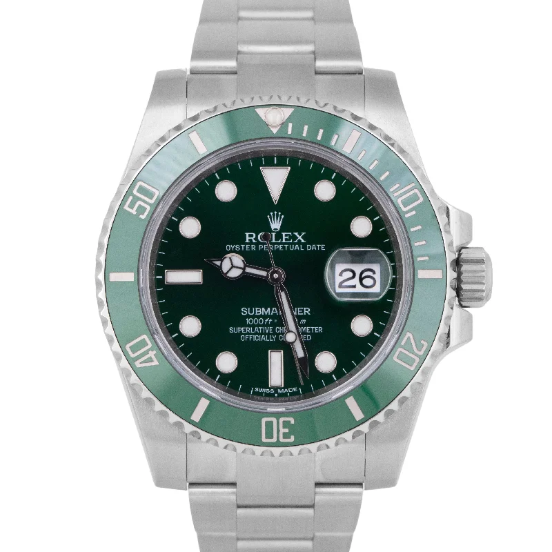 Unisex automatic watches-MINT PAPERS Rolex Submariner Date HULK Green Ceramic Watch 40mm 116610 LV BOX