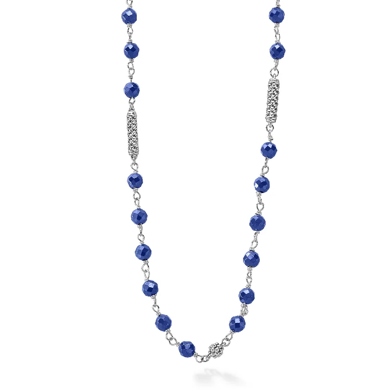 Women’s classic necklaces-Caviar Icon Ultramarine Ceramic Beaded Necklace