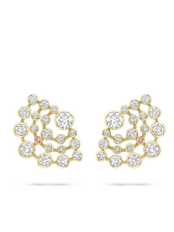 Women’s gold statement earrings-Raindance Chelsea Yellow Gold Diamond Earrings