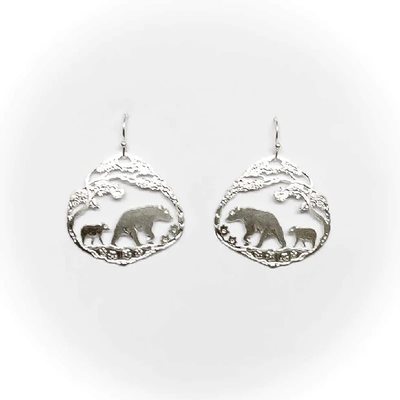 Women’s opal earrings-Bear Family Earrings