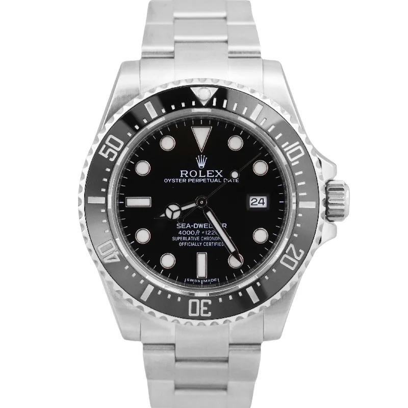 Unisex luxury metal watches-MINT PAPERS Rolex Sea-Dweller 4000 SD4K Black 40mm Ceramic RSC Steel 116600 BOX