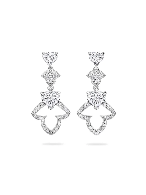 Women’s wedding earrings-Secret Garden Ivy Diamond Platinum Earrings