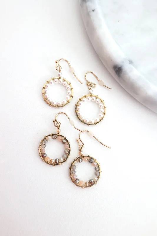 Women’s halo earrings-Greta Beaded Circle Earrings