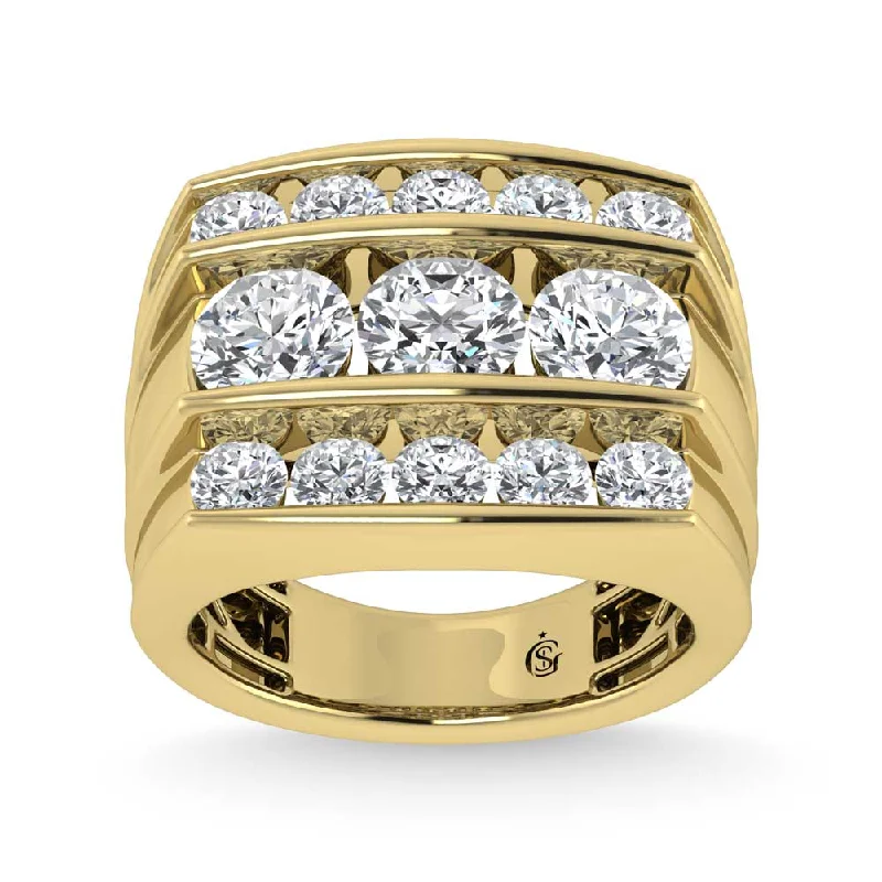 Women’s two-tone engagement rings-14K Yellow Gold Lab Grown Diamond 5 Ct.Tw. Mens Fashion Ring