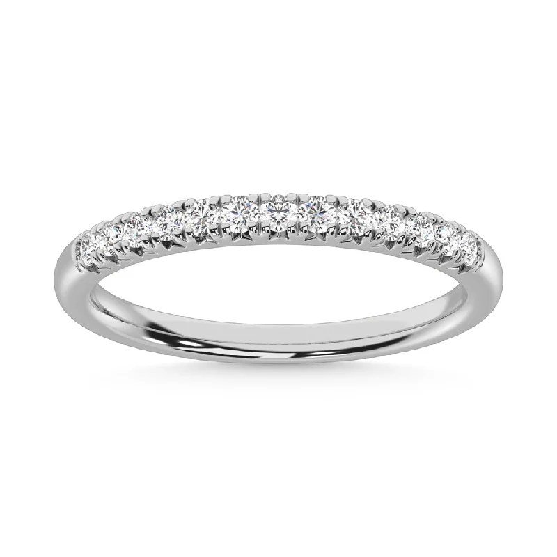 Women’s channel-set engagement rings-10K White Gold Lab Grown Diamond 1/2 Ct.Tw. Micropave Band