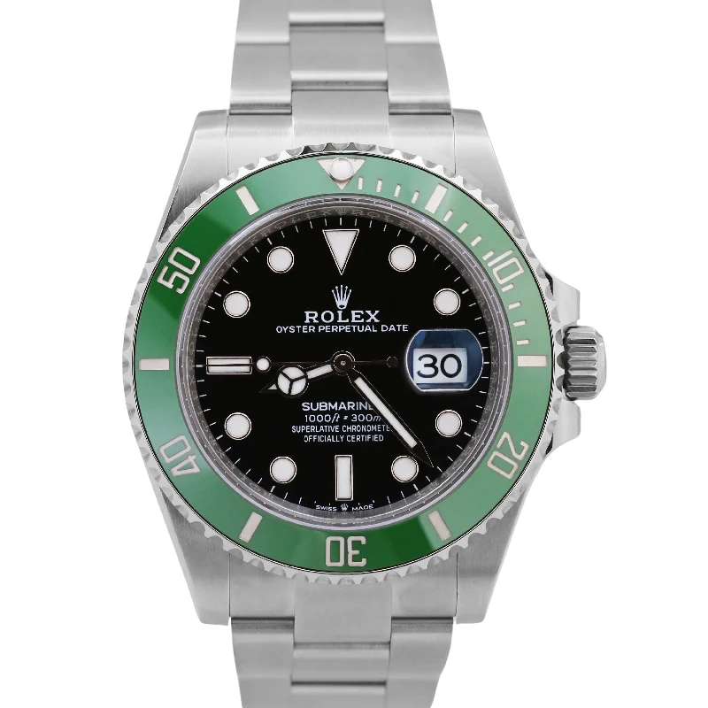 Unisex luxury metal watches-NEW MAY 2024 Rolex Submariner Date GREEN KERMIT Ceramic Steel 41mm 126610 LV BOX