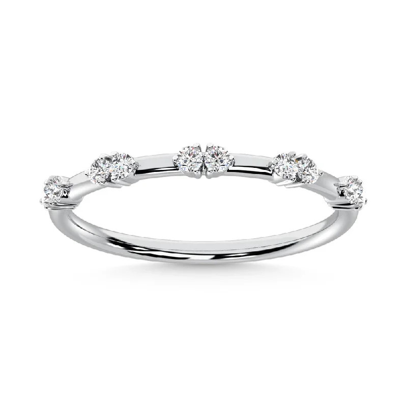 Women’s halo engagement rings-14K White Gold  Diamond 1/6 Ct.Tw. Stackable Band