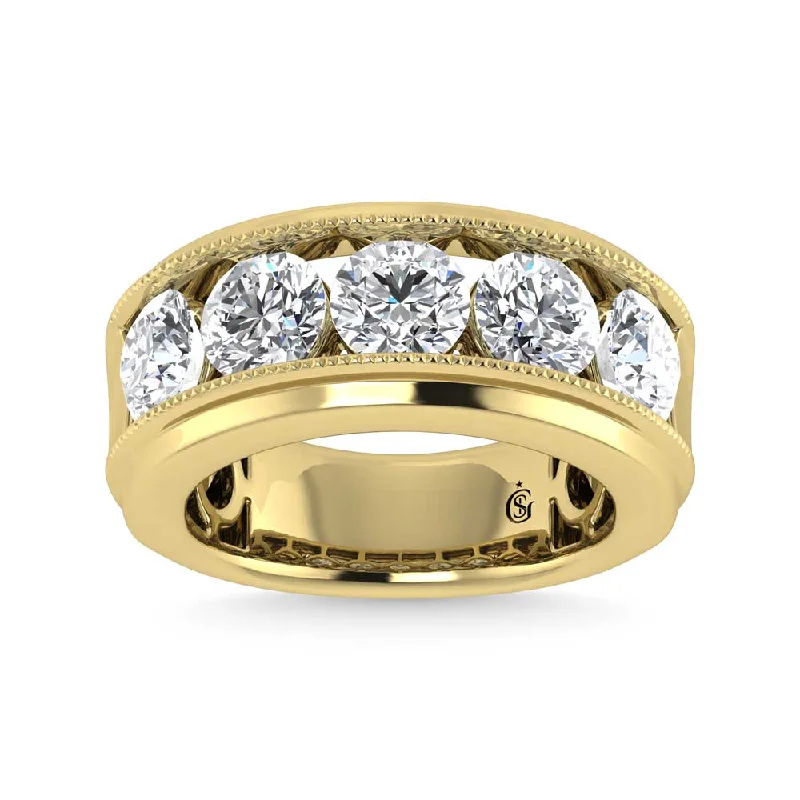 Women’s silver engagement rings-14K Yellow Gold Lab Grown Diamond 5 Ct.Tw. Mens Fashion Ring