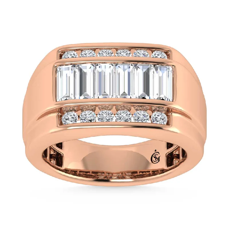 Women’s ruby engagement rings-14K Rose Gold Lab Grown Diamond 1 7/8 Ct.Tw.  Diamond Mens Ring