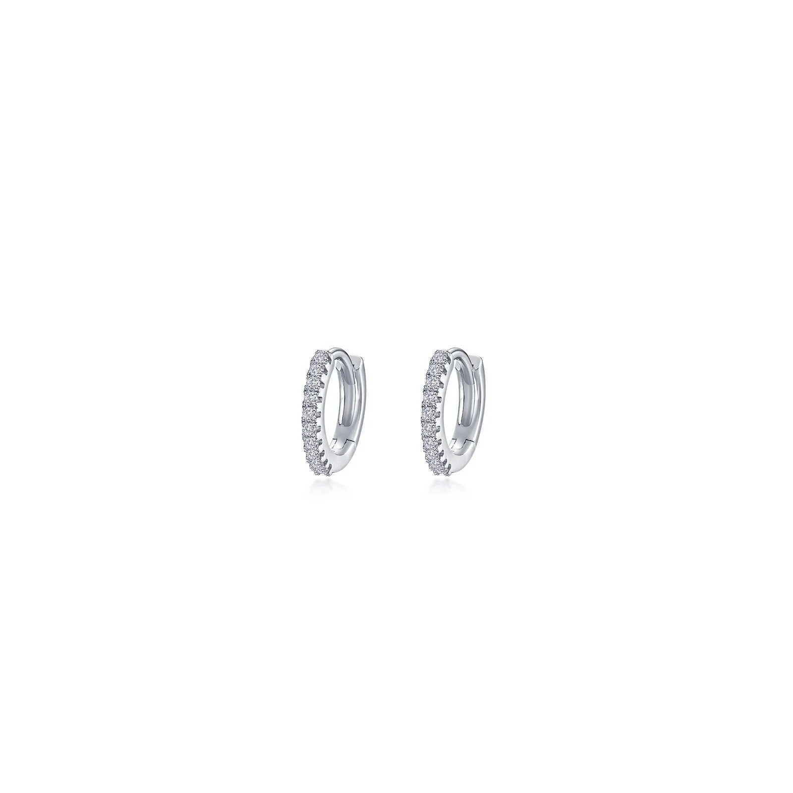 Women’s wedding earrings-Lafonn Simulated Diamond 10mm Huggie Hoop Earrings E0619CLP00